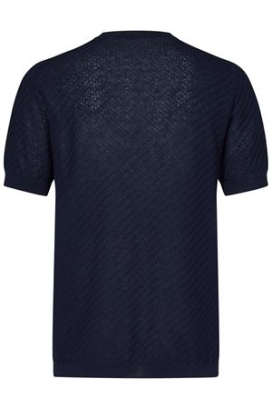 T-shirt girocollo in maglia di cotone blu LOW BRAND | L1MSS256721E044
